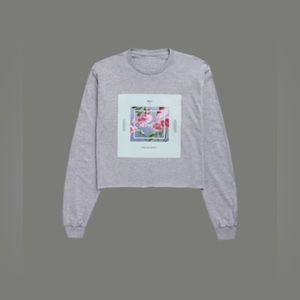 2019 Taylor Swift Gray Long Sleeve Crop Tee Size XL Women’s Perfect Condition